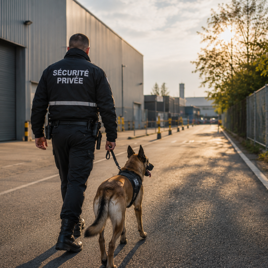 Agent cynophile F2L en patrouille avec chien