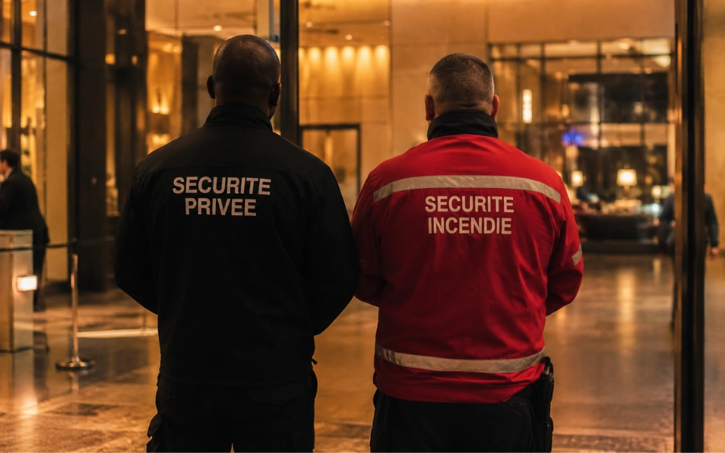 Agent de sécurité APS et agent SSIAP en poste dans un établissement